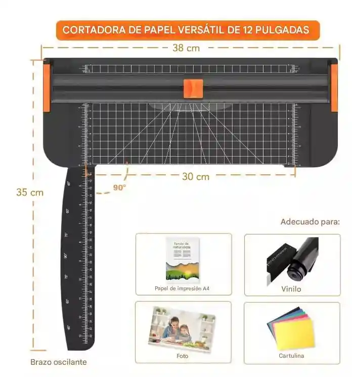Guillotina Cortadora Portátil A4 Rotativa Corte Preciso Escolar