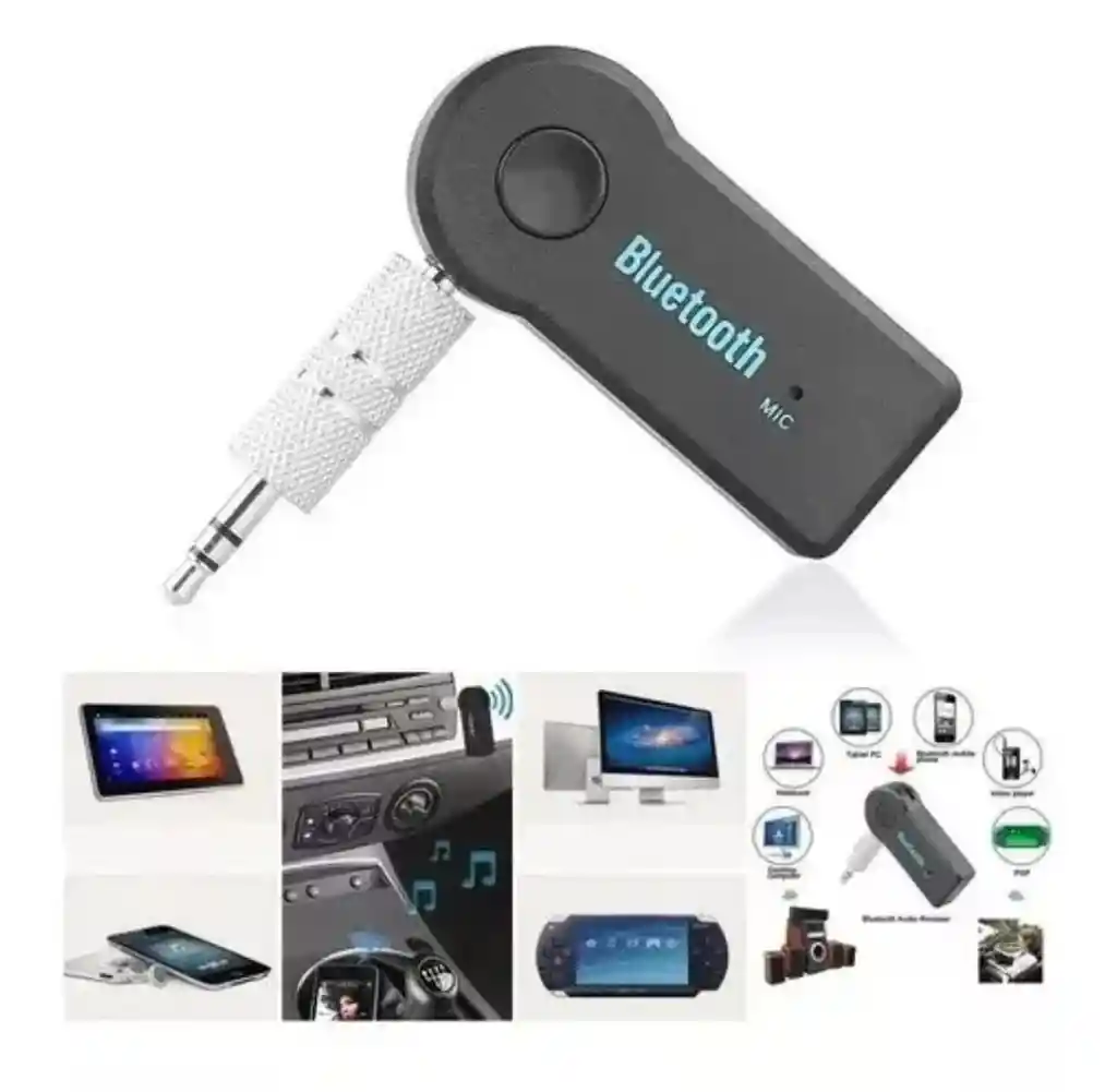 Adaptador Reseptor Bluetooth Bt-350 Con Microfono Recargable Audio Auxiliar 3.5mm
