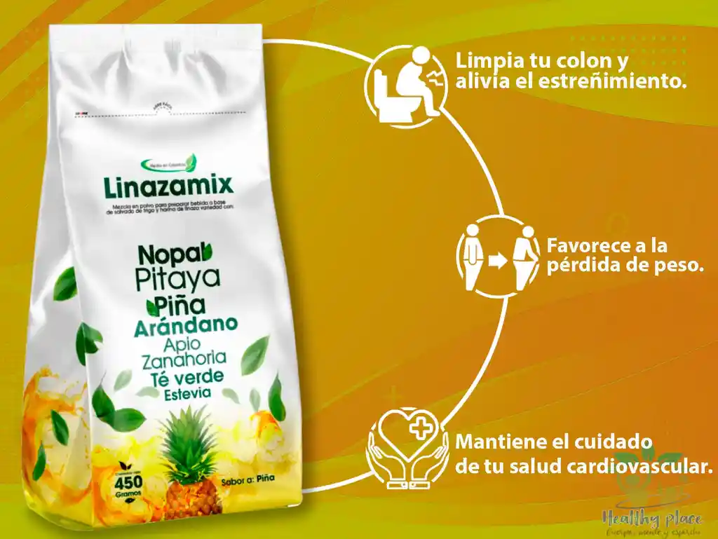 Fibra Colon Cleanser Linazamix 450g Sabor Piña