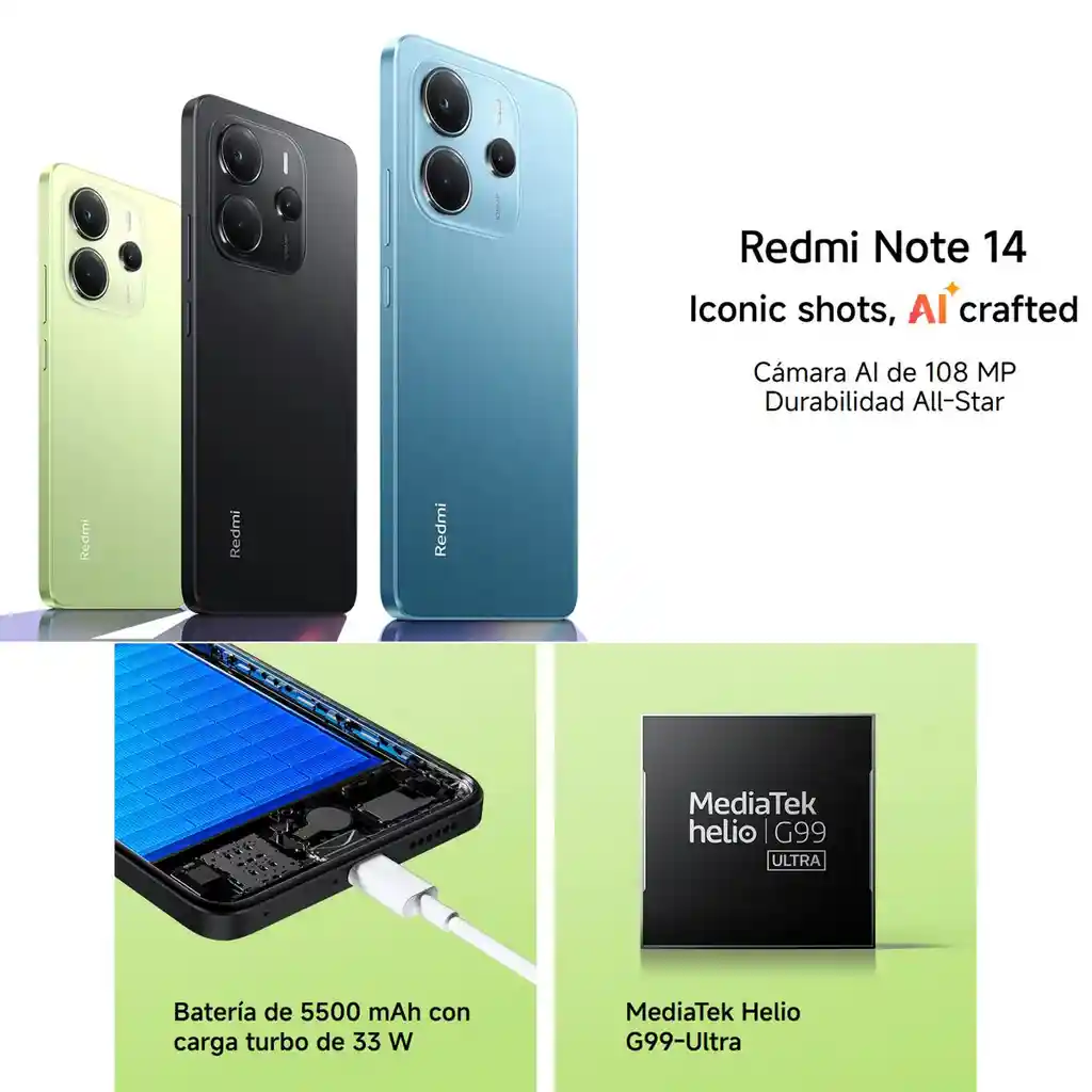 Celular Xiaomi Redmi Note 14 Dual Sim 128gb /6gb 6.67'', Blk
