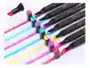 36 Marcadores Touch + Estuche Doble Punta Plumones Dibujo