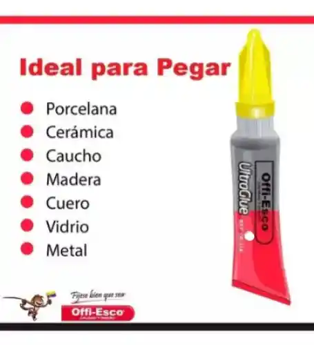 Pegante Instantáneo Ultraglue Offi-esco 2 Gramos ¡fijación Rápida Y Duradera!