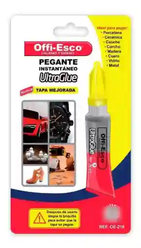 Pegante Instantáneo Ultraglue Offi-esco 2 Gramos ¡fijación Rápida Y Duradera!