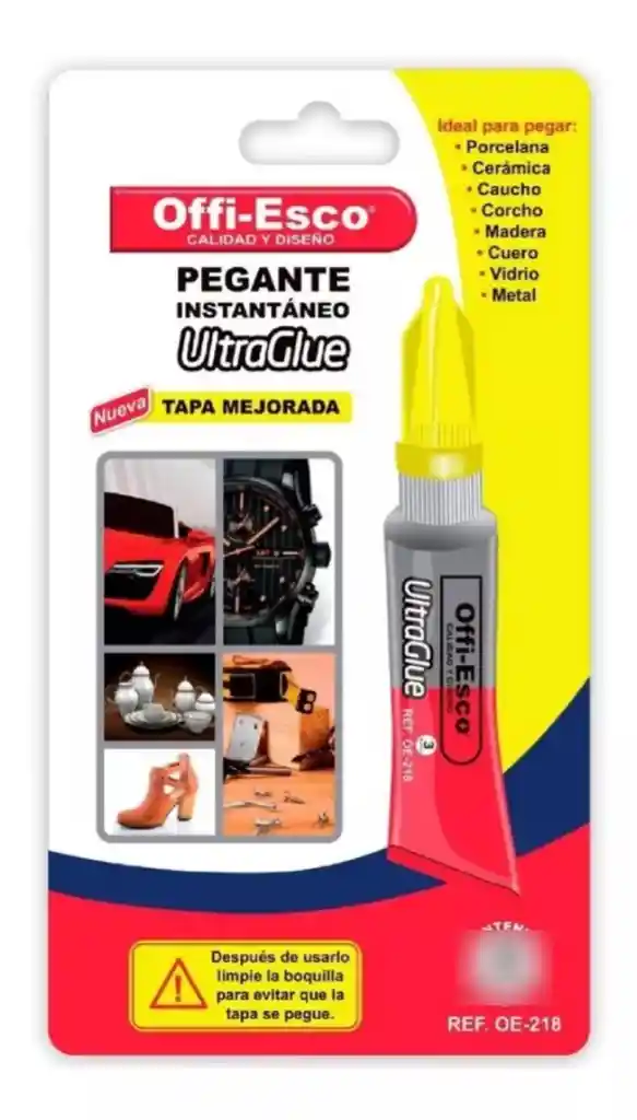 Pegante Instantáneo Ultraglue Offi-esco 2 Gramos ¡fijación Rápida Y Duradera!