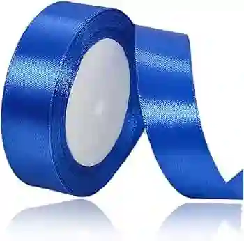 Cinta Listón De Tela Lisa Satinada Color Azul Rey 4cm X2 Metros