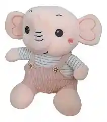 Peluche Elefante Bebe Tierno Rosa Jardinera 28cm