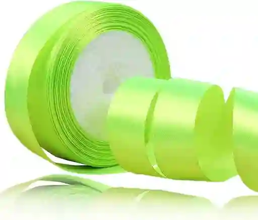 Cinta Listón De Tela Lisa Satinada Color Verde Claro 4 Cm X2 Metros