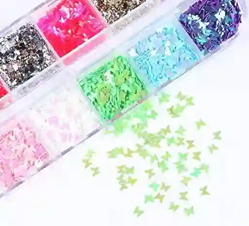 Paquete De Brillos Para Maquillaje De Rostro Diseño De Mariposa Para Cabello O Uñas Lentejuelas Para Cuerpo Escarcha Para Maquillaje