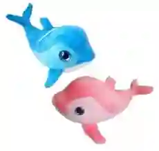 Peluche Delfín Disponible En Color Azul Y/o Rosado
