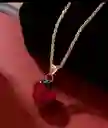 Collar Cadena Con Dije De Fruta Fresa Con Incrustaciones Brillantes