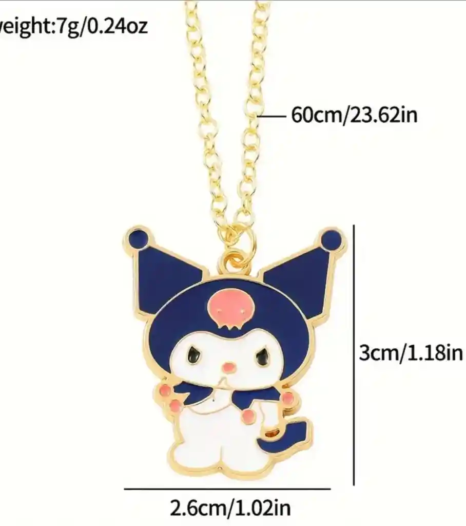 Collar Cadena Con Dije De Kuromi De Hello Kitty