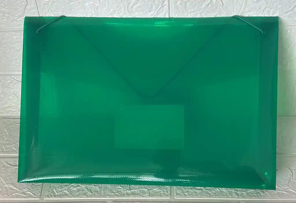 Carpeta Plastica Fuelle Oficio Verde