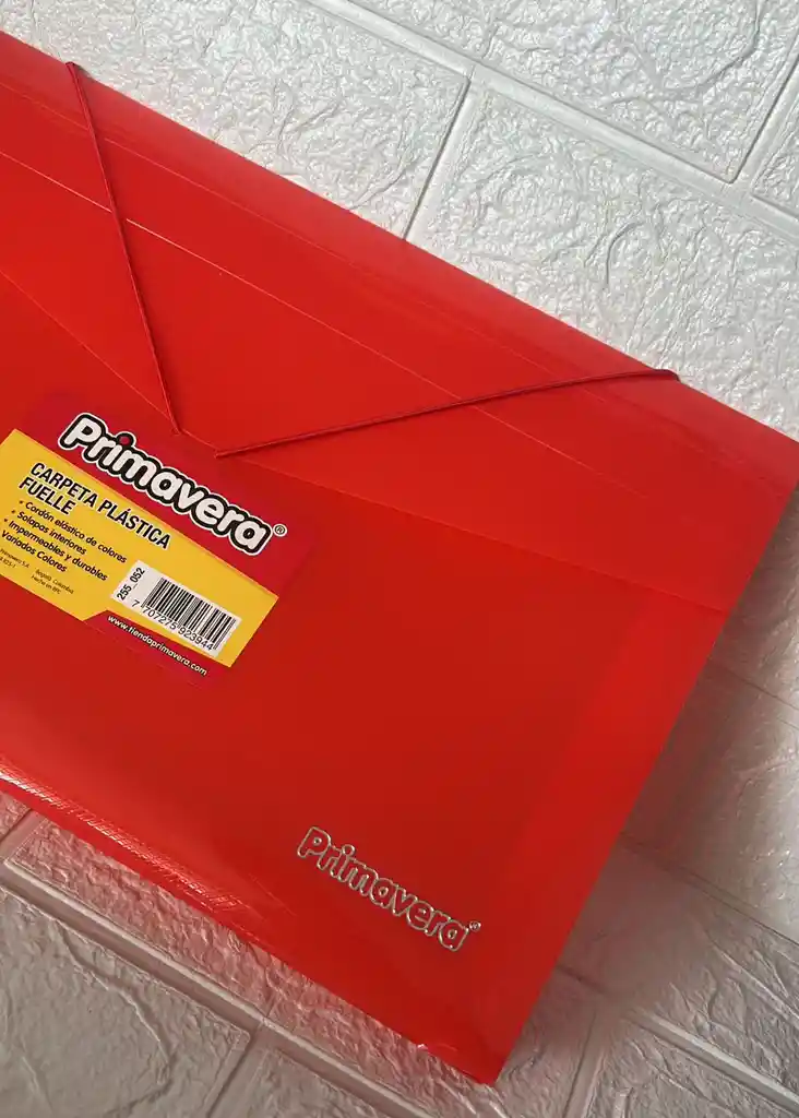 Carpeta Plastica Fuelle Oficio Roja