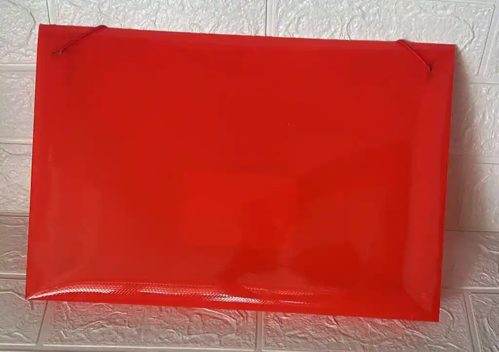 Carpeta Plastica Fuelle Oficio Roja