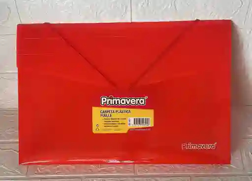 Carpeta Plastica Fuelle Oficio Roja