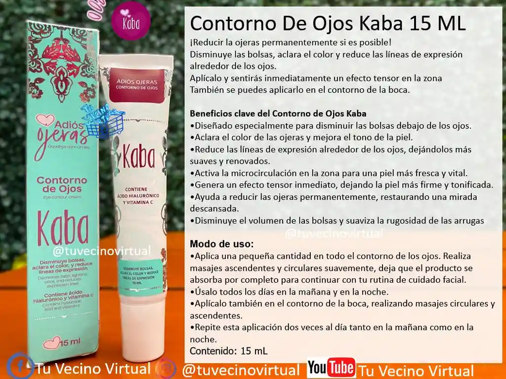 Contorno De Ojos Y Loción Astringente Kaba