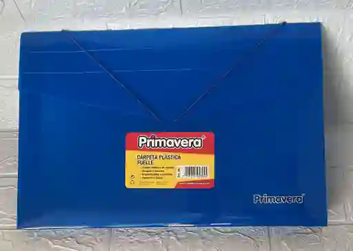Carpeta Plastica Fuelle Oficio Azul