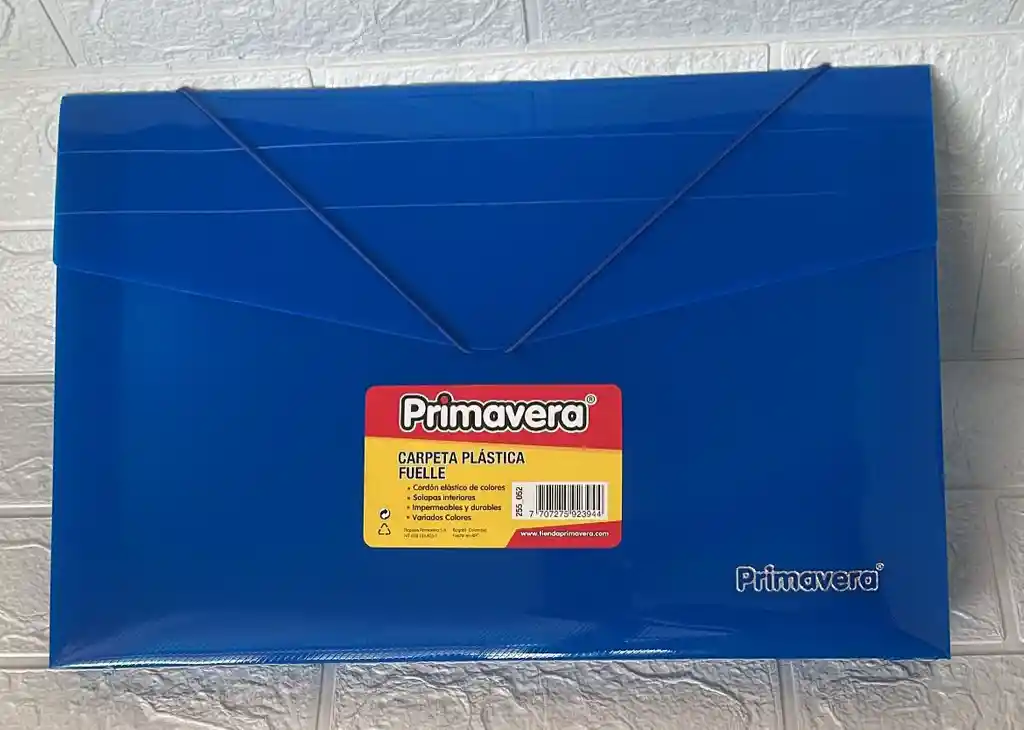 Carpeta Plastica Fuelle Oficio Azul