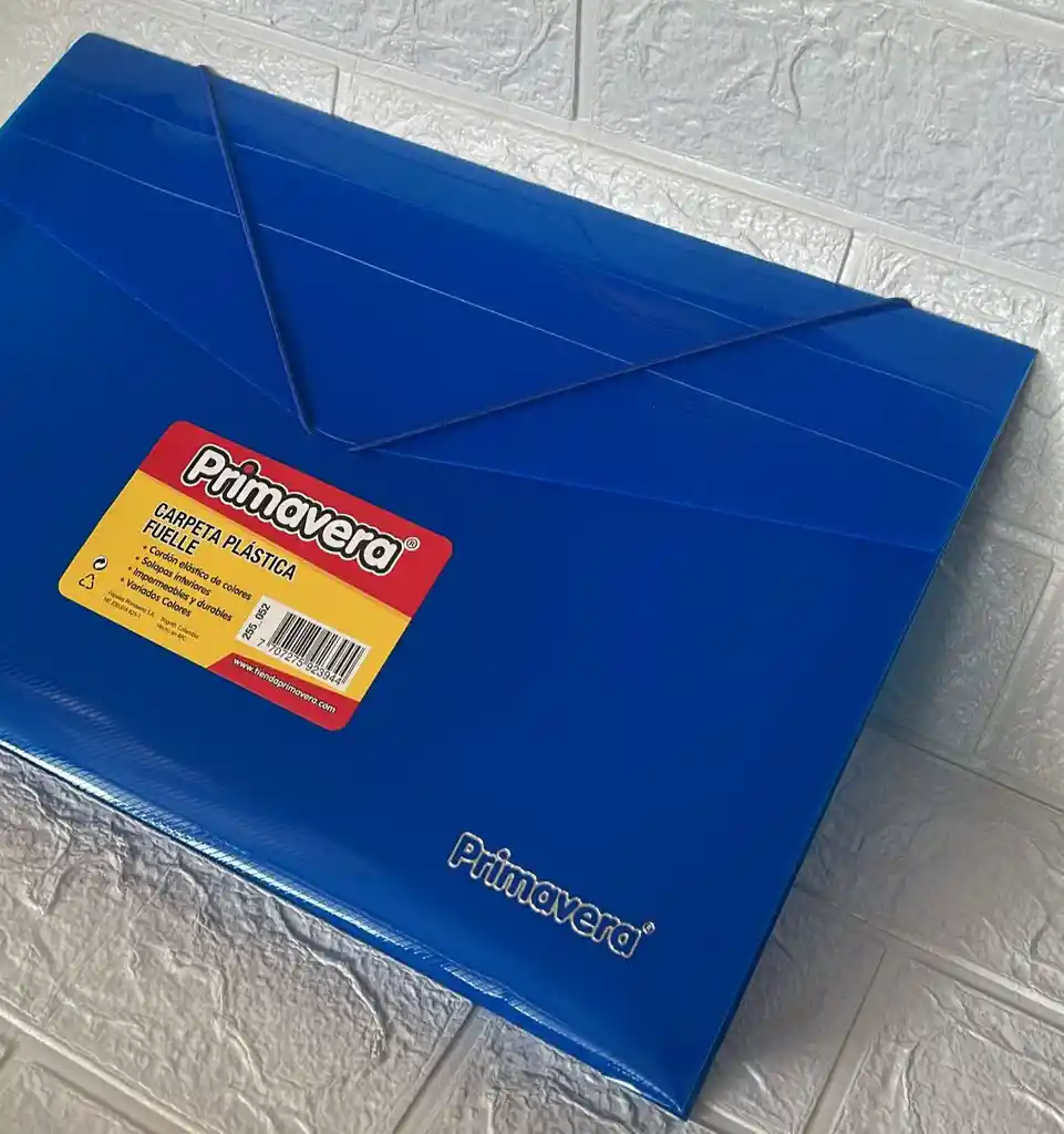Carpeta Plastica Fuelle Oficio Azul
