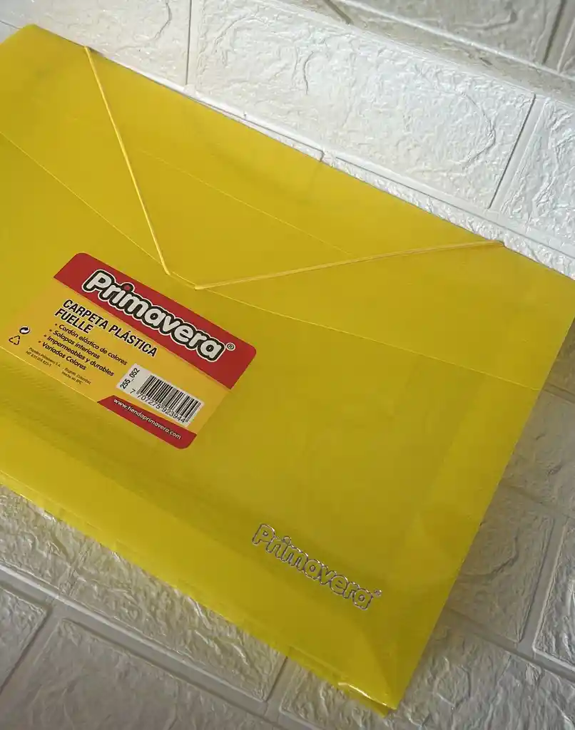 Carpeta Plastica Fuelle Oficio Amarilla