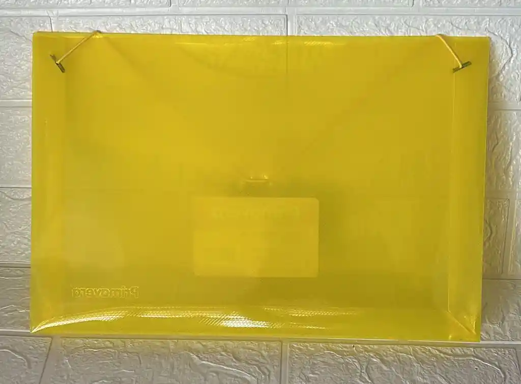 Carpeta Plastica Fuelle Oficio Amarilla