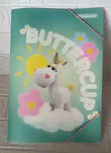 Carpeta Plastica Resorte Primavera Oficio Unicornio