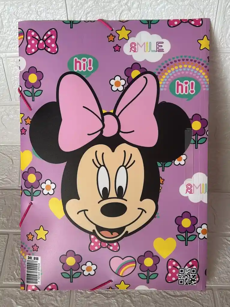 Carpeta Plastica Resorte Primavera Oficio Minnie