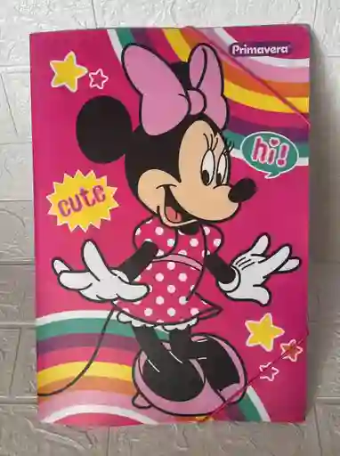 Carpeta Plastica Resorte Primavera Oficio Minnie