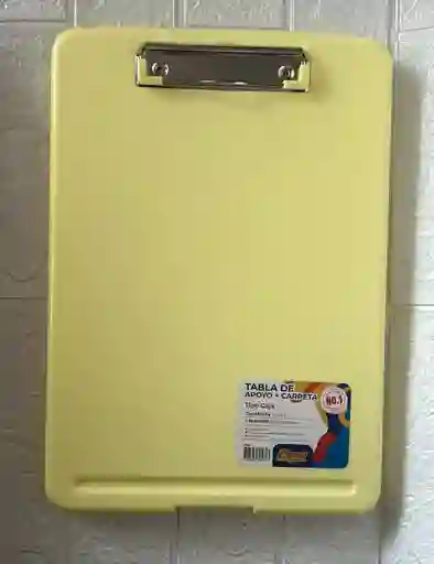 Tabla Planillera Con Compartimiento Eterna Amarillo