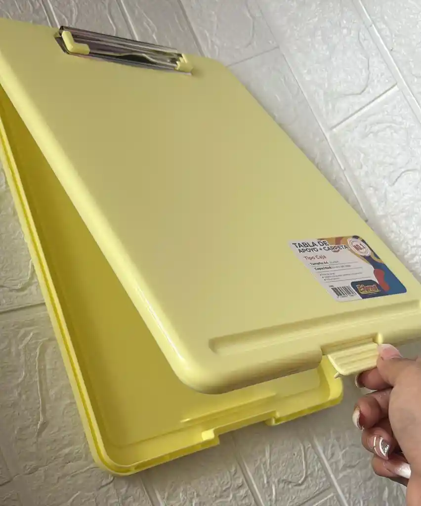 Tabla Planillera Con Compartimiento Eterna Amarillo