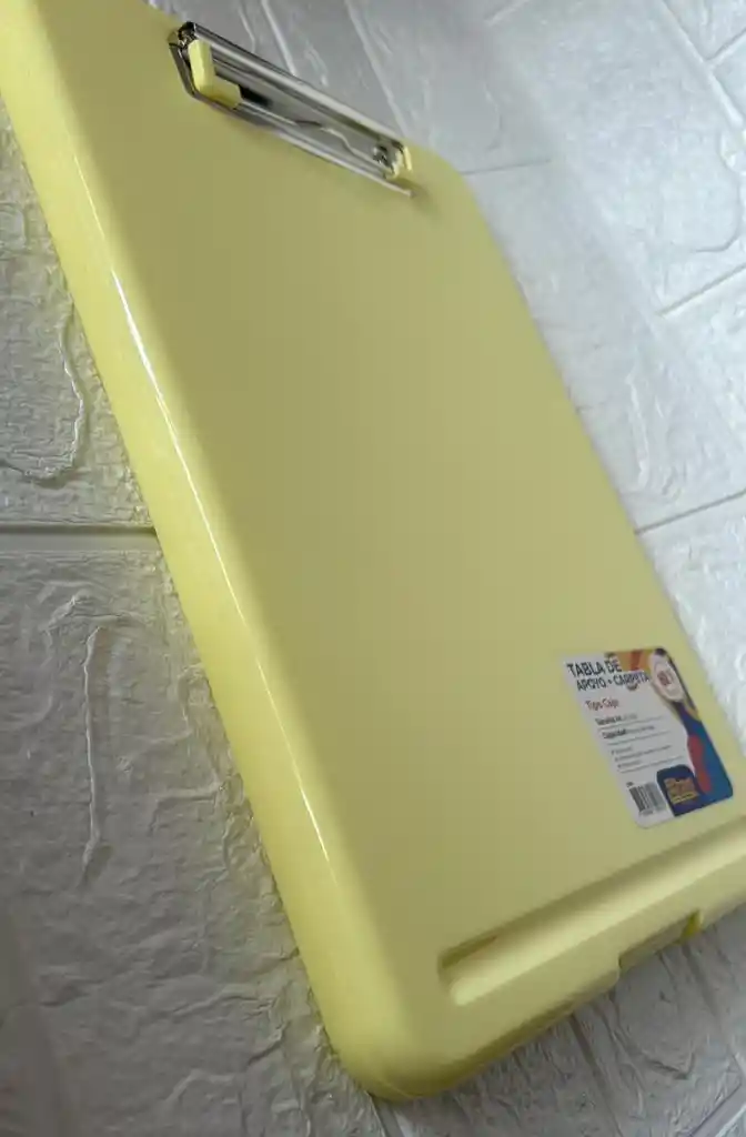 Tabla Planillera Con Compartimiento Eterna Amarillo