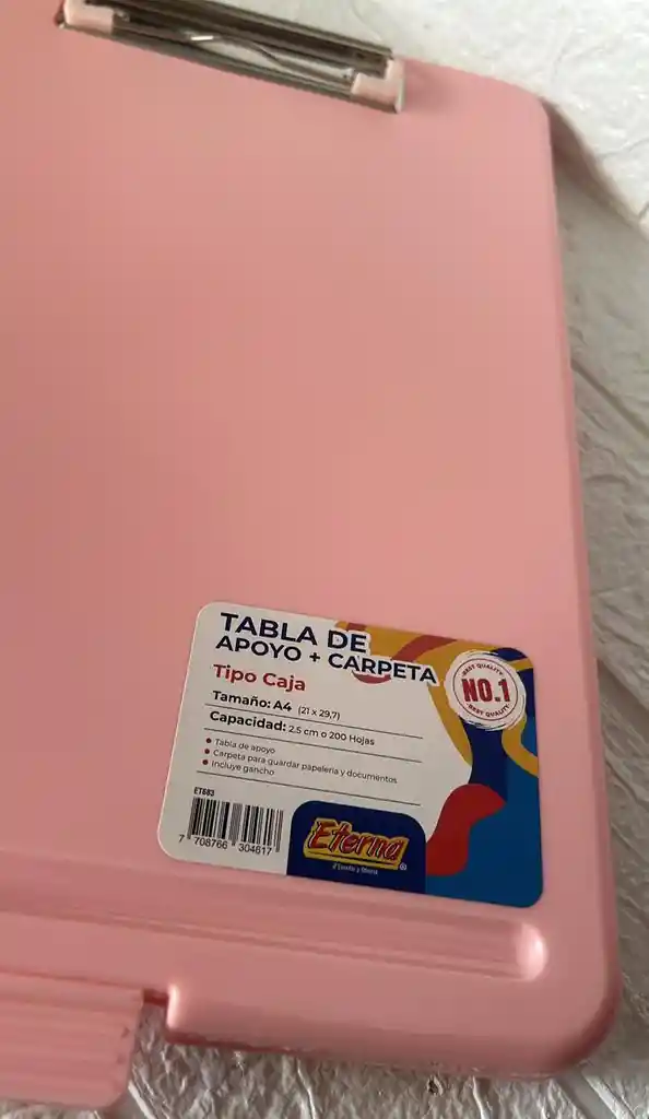 Tabla Planillera Con Compartimiento Eterna Rosada
