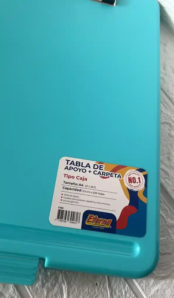 Tabla Planillera Con Compartimiento Eterna Azul Claro