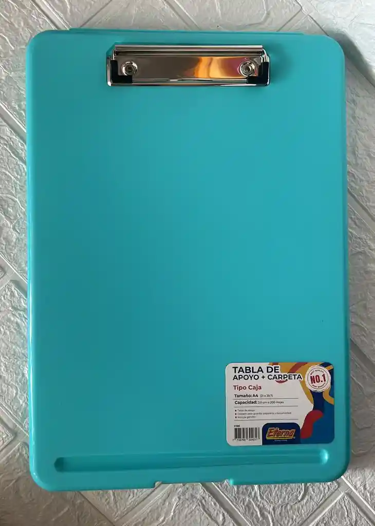 Tabla Planillera Con Compartimiento Eterna Azul Claro