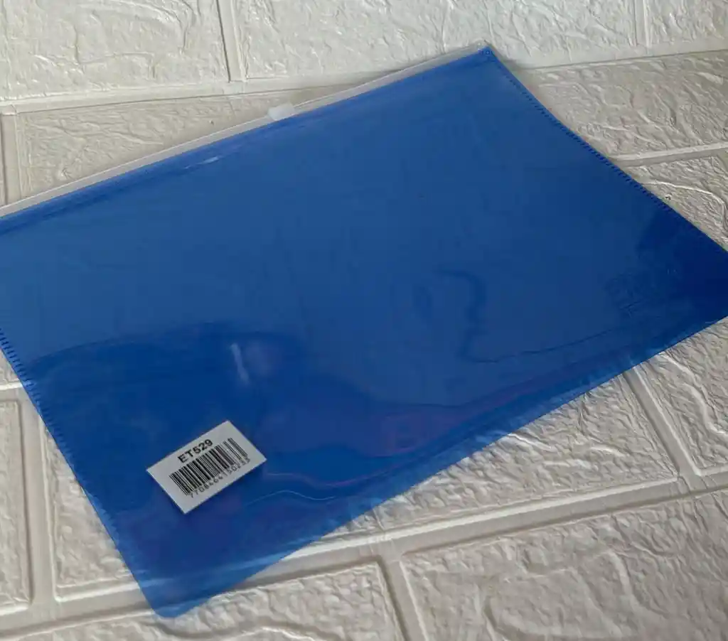 Carpeta Plastica Sobre 1/2 Con Cierre Azul