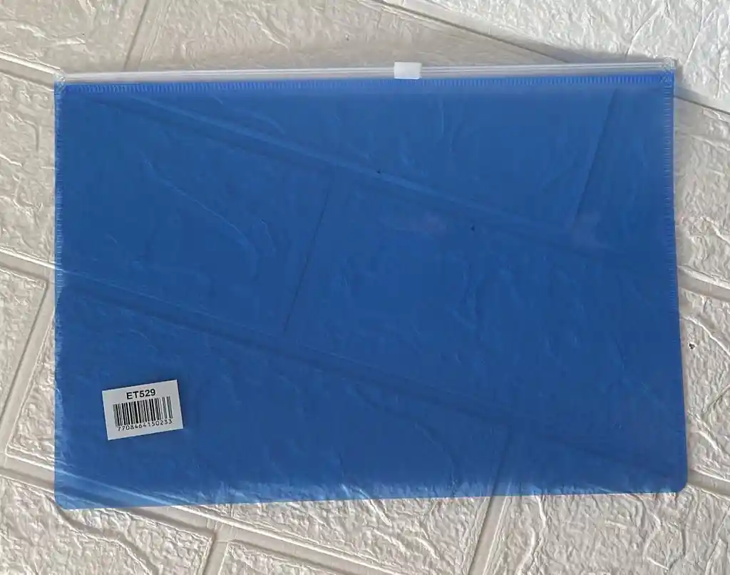 Carpeta Plastica Sobre 1/2 Con Cierre Azul