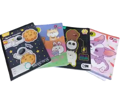 Cuaderno Cosido Grande De Preescolar, 100h Tipo "b" Cuadros Grandes Con Sticker