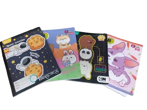 Cuaderno Cosido Grande De Preescolar, 100h Tipo "b" Cuadros Grandes Con Sticker