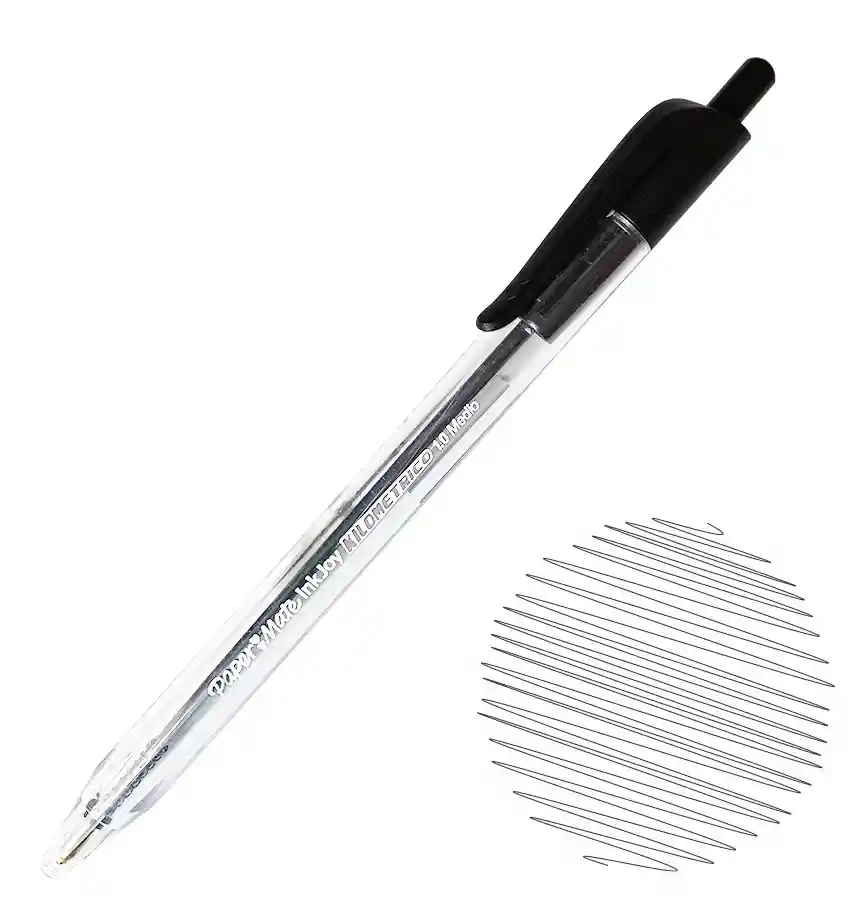 Lapicero Negro Retracti 1.0mm - Kilometrico Paper Mate