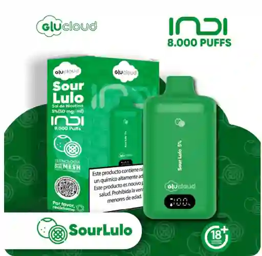 Vape Glucloud Sour Lulo Indi 8000 Puffs