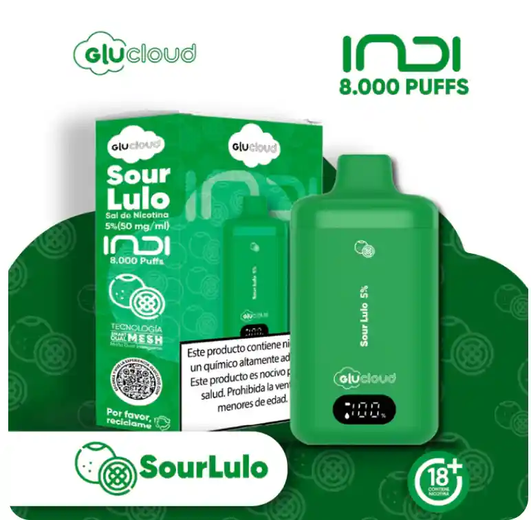 Vape Glucloud Sour Lulo Indi 8000 Puffs
