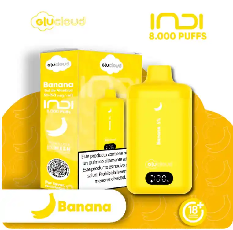 Vape Glucloud Banana Papaya Indi 8000 Puffs