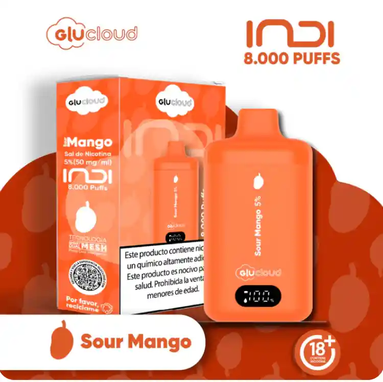 Vape Glucloud Sour Mango Indi 8000 Puffs