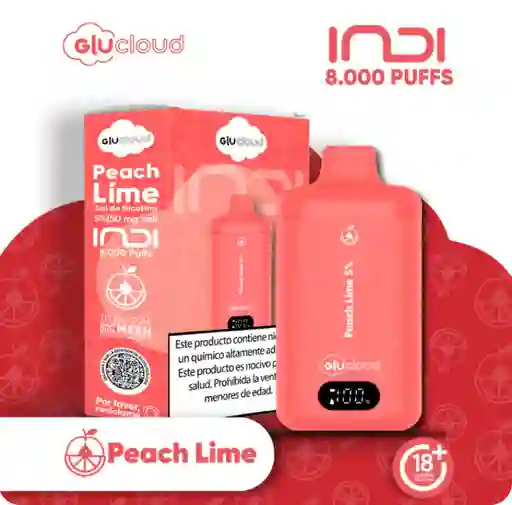 Vape Glucloud Peach Lime Indi 8000 Puffs