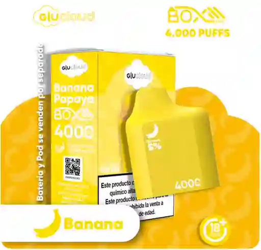 Glucloud Box Pod Banana Papaya / 4000 Puffs