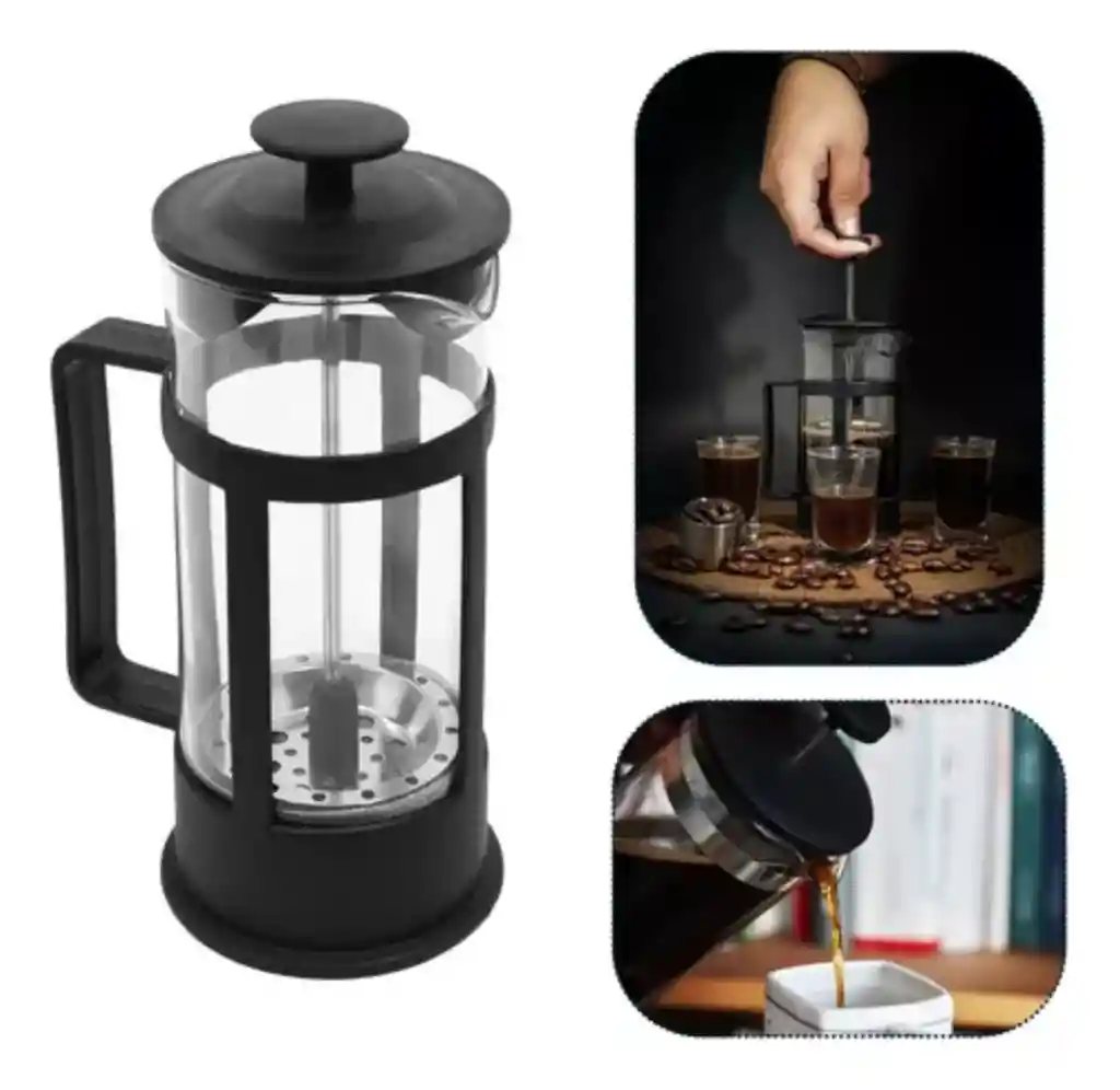 Prensa Francesa Cafe Cafetera Vidrio 1000ml Filtro Acero Inox