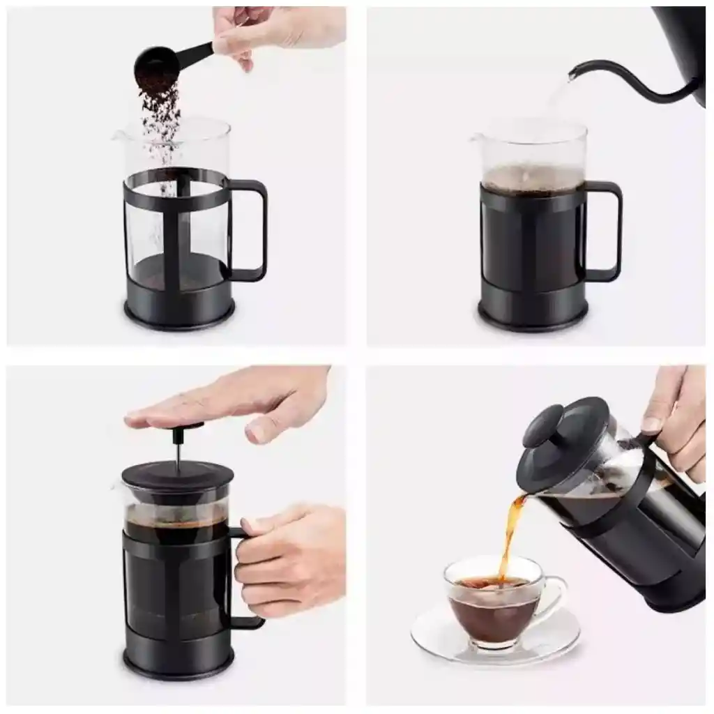 Prensa Francesa Cafe Cafetera Vidrio 1000ml Filtro Acero Inox