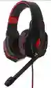 Audífonos Auriculares Gamer G4000 Negro Con Rojo Luz Led