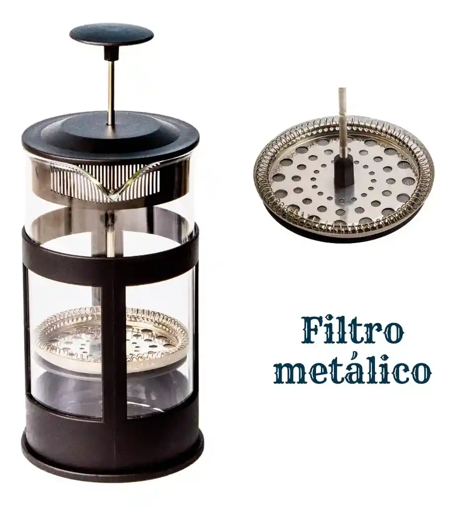 Prensa Francesa Cafe 600 Ml Acero Inoxidable Con Filtro