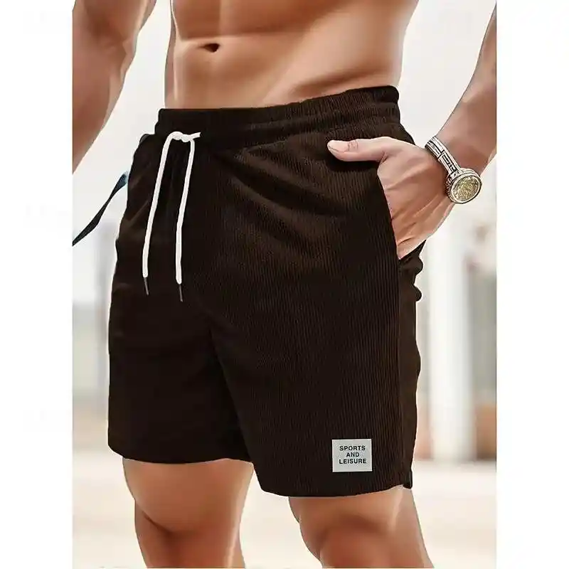 Shorts Casuales De Corduroy Para Hombres, Versátiles A La Rodilla